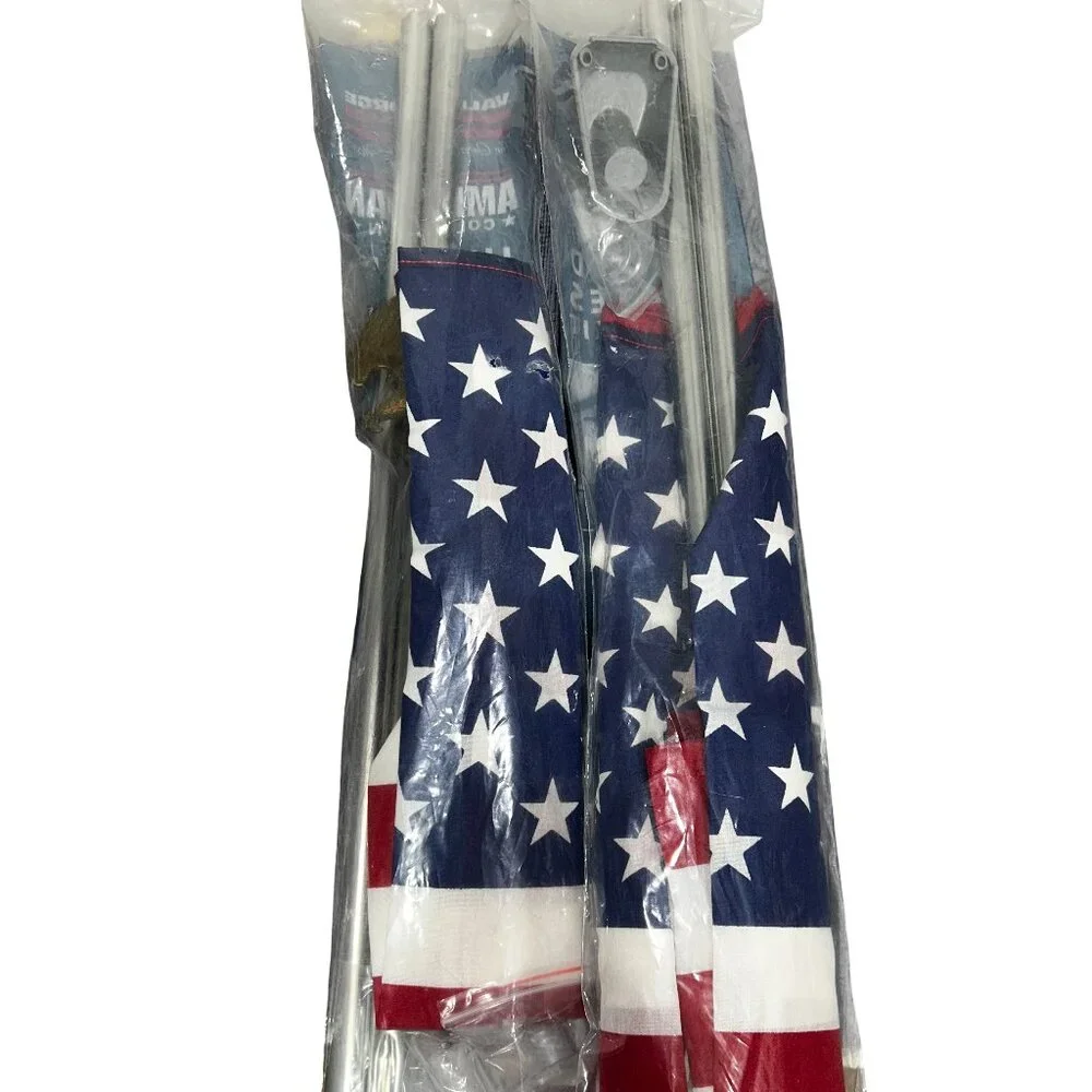 Lot of 2 Valley Forge Betsy Flags 2x3 American Flag Kits 4ft Pole Made USA